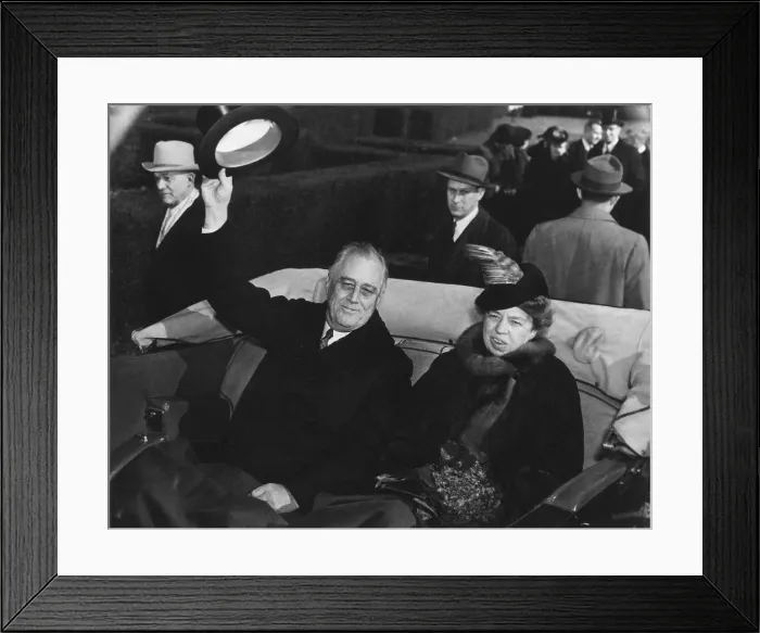 Framed Print : President Franklin and Eleanor Roosevelt in 1941 Inauguration procession. Jan. 20, 1941. (BSLOC_2013_5_195)