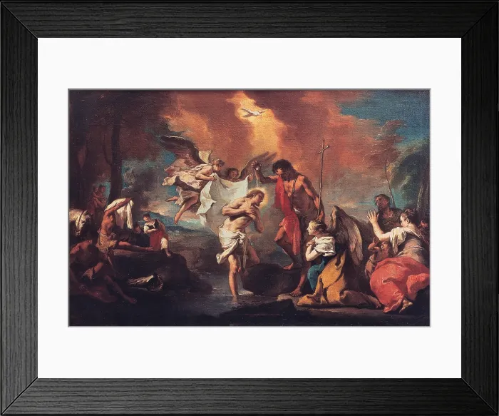Framed Print : Grassi Nicola, Baptism of Christ, 18th Century, tela, Italy, Sicily, Augusta, Siracusa, Zoccolanti church, (450301) Everett CollectionMondadori Portfolio**US SALES ONLY**