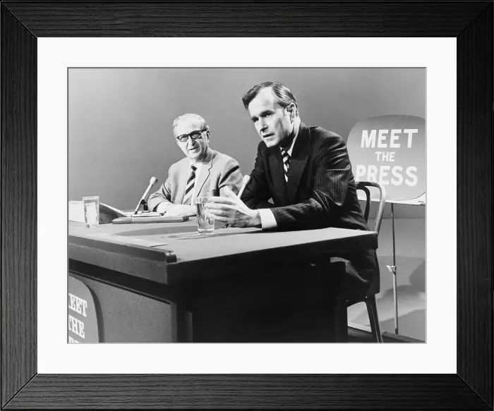 Framed Print : George H. W. Bush on Meet the Press TV program in 1971. The future U.S. President was then the Ambassador to the United Nations. (BSLOC_2015_14_79) Framed Print : George H. W. Bush on Meet the Press TV program in 1971. The future U.S. President was then the Ambassador to the United Nations. (BSLOC_2015_14_79)