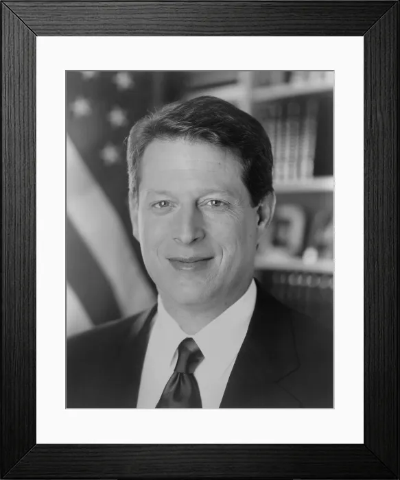 Framed Print : Senator Albert Gore in 1992, as candidate for Vice President. He served two terms with President Bill Clinton and was the Democratic Candidate who lost to George W