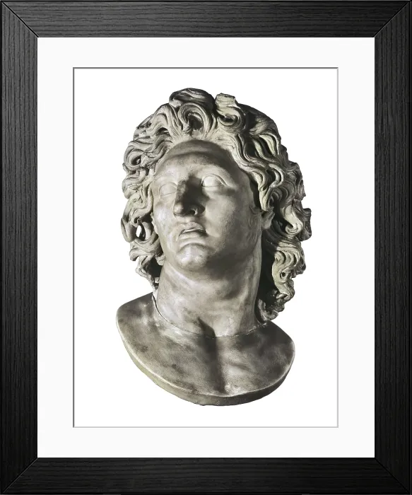 Framed Print : ALEXANDER the Great (356-323 BC). King of Macedonia (336-323 BC) and conqueror of Persia. Roman copy from a Greek original. Alexander the Great. Roman art. Sculpture on marble