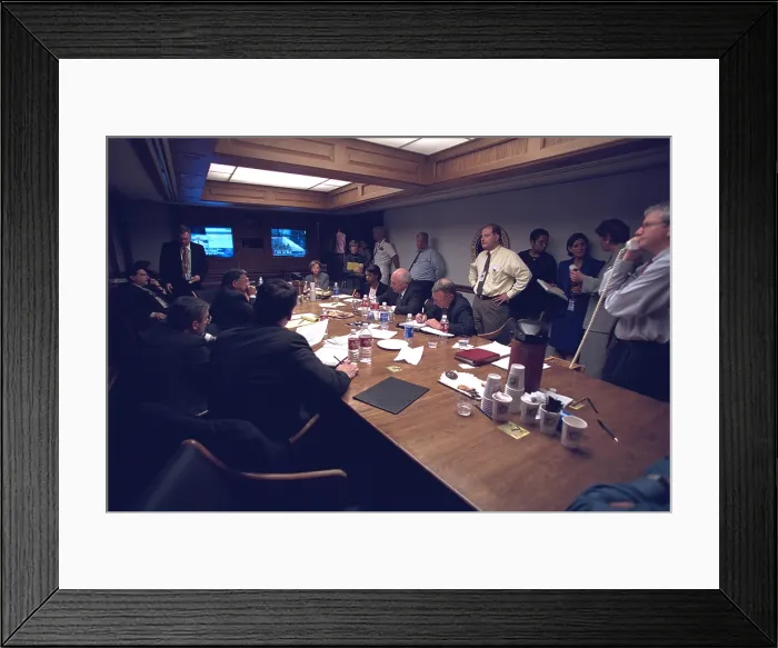 Framed Print : VP Dick Cheney with Senior Staff in the President's Emergency Operations Center on Sept. 11, 2001 Framed Print : VP Dick Cheney with Senior Staff in the President's Emergency Operations Center on Sept. 11, 2001