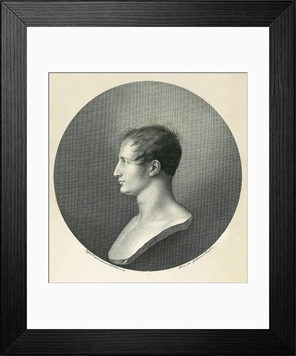 Framed Print : BONAPARTE, Joseph (1768-1844). King of Naples (1806-1808) and Spain (1808-1813). Roman style portrait (1807). Etching. SPAIN. Madrid. Museo de Historia