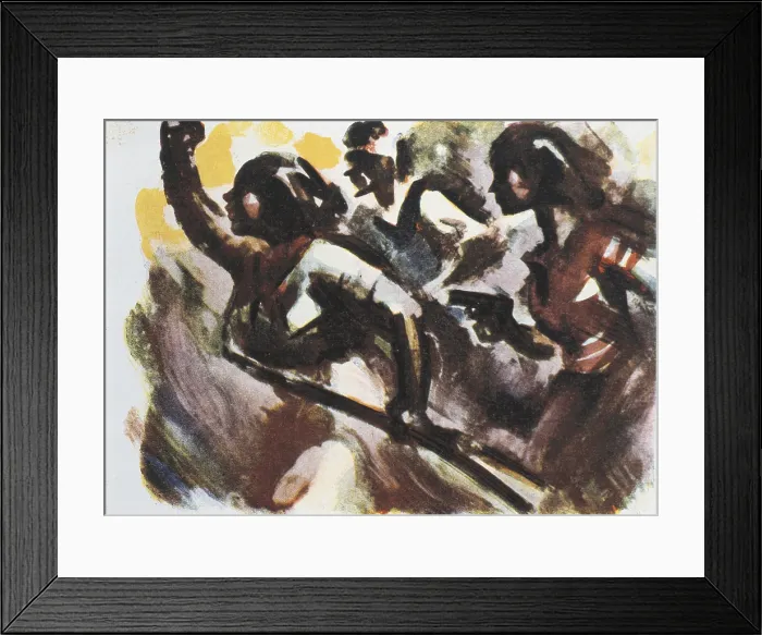 Framed Print : Spanish Civil War (1936-1939). Campaign for the defense of Madrid (autumn 1936). Bataillon of women's militia. Engraving