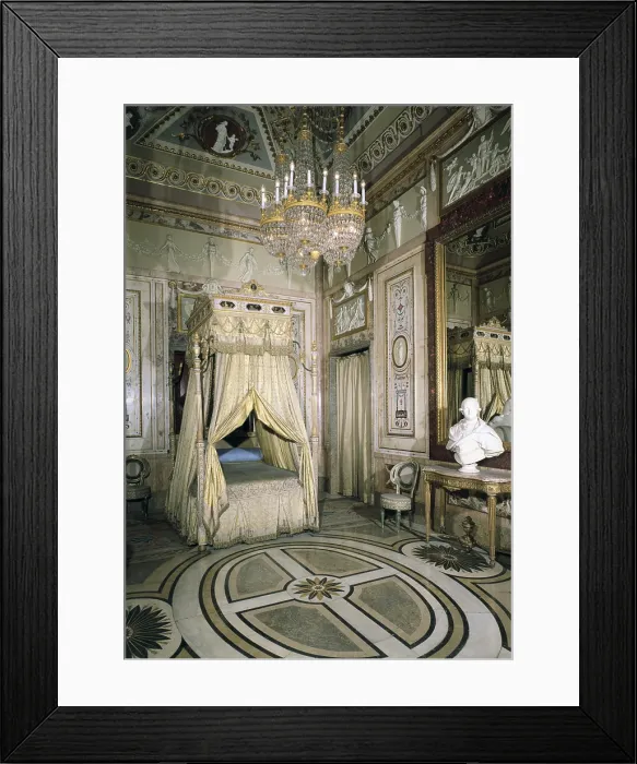 Framed Print : SPAIN. Madrid. Royal Palace. Queen Maria Luisa Teresa de Parma's bedroom. Baroque art. Architecture; Furniture Framed Print : SPAIN. Madrid. Royal Palace. Queen Maria Luisa Teresa de Parma's bedroom. Baroque art. Architecture; Furniture