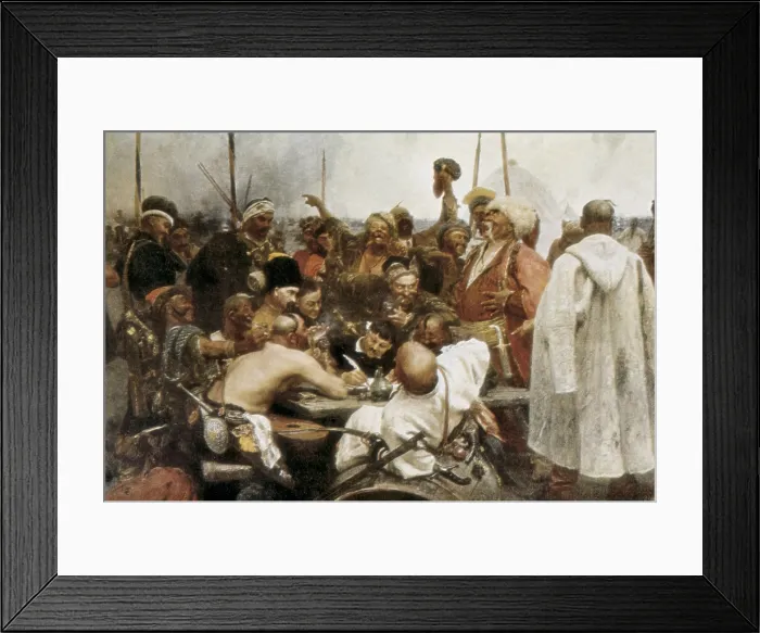 Framed Print : Repin, Ilya Yefimovich (1844-1930). Reply of the Zaporozhian Cossacks to Sultan Mehmed IV of the Ottoman Empire. 1880 - 1891. Realism. Oil on canvas. RUSSIA. Saint Petersburg Framed Print : Repin, Ilya Yefimovich (1844-1930). Reply of the Zaporozhian Cossacks to Sultan Mehmed IV of the Ottoman Empire. 1880 - 1891. Realism. Oil on canvas. RUSSIA. Saint Petersburg