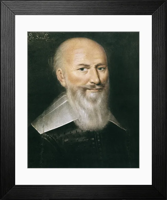 Framed Print : SULLY, Maximilien de Bethune, duke de (1560-1641). French statesman. Portrait formerly attributed to Franois Quesnel. Oil on wood. FRANCE. Chantilly. Musee Conde (Conde Museum) Framed Print : SULLY, Maximilien de Bethune, duke de (1560-1641). French statesman. Portrait formerly attributed to Franois Quesnel. Oil on wood. FRANCE. Chantilly. Musee Conde (Conde Museum)