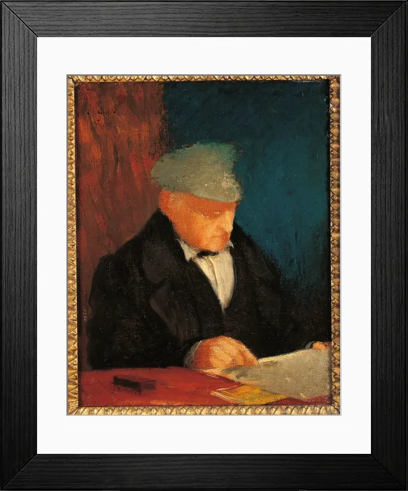 Framed Print : Portrait of Hilaire Ren Degas, Grandfather of the Artist, by Edgar Degas, 1850 - 1858 about, 19th Century, oil on canvas, cm 25, 7 x 25 - France, Ile de France, Paris, Muse dOrsay