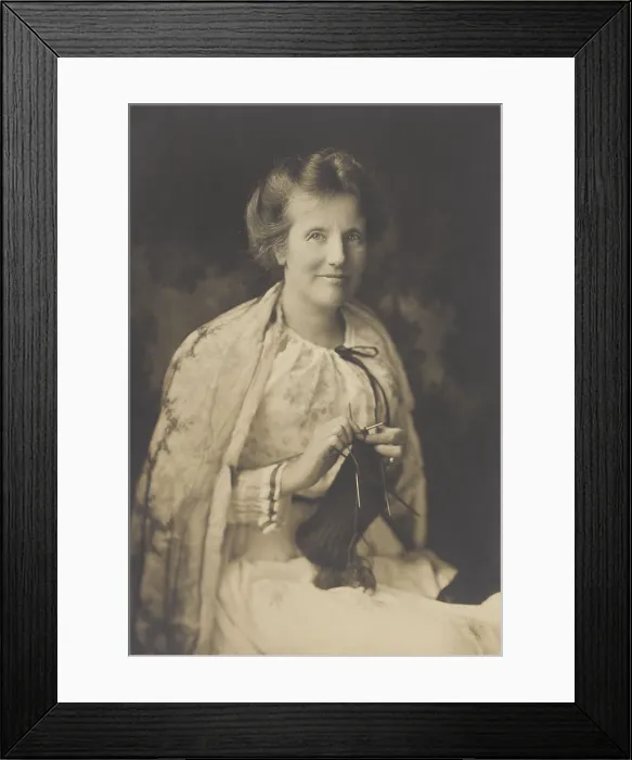 Framed Print : Former First Lady Edith Carow Roosevelt knitting in 1917