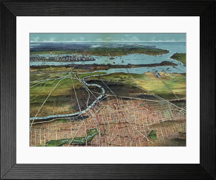 Framed Print : Newark, New Jersey. Aerial view, 1916
