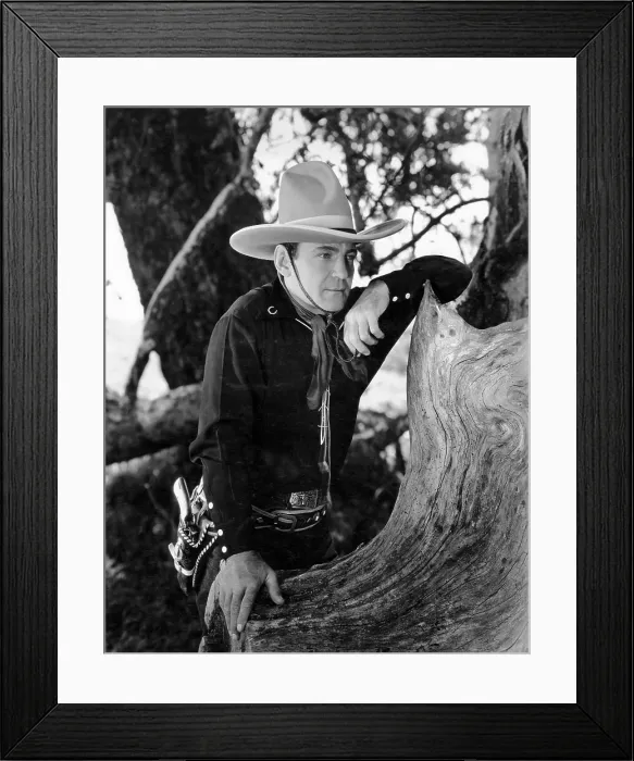 Framed Print : THE PHANTOM RIDER, Buck Jones, on location, 1936