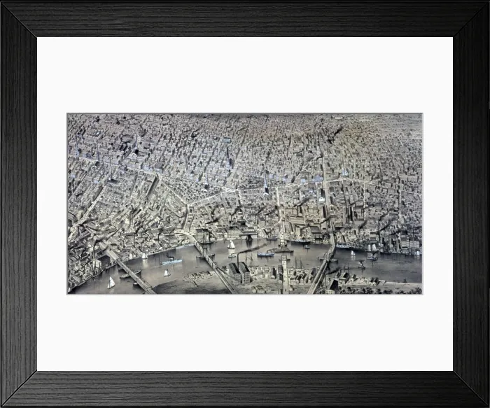 Framed Print : Newark, New Jersey. Aerial view, 1874