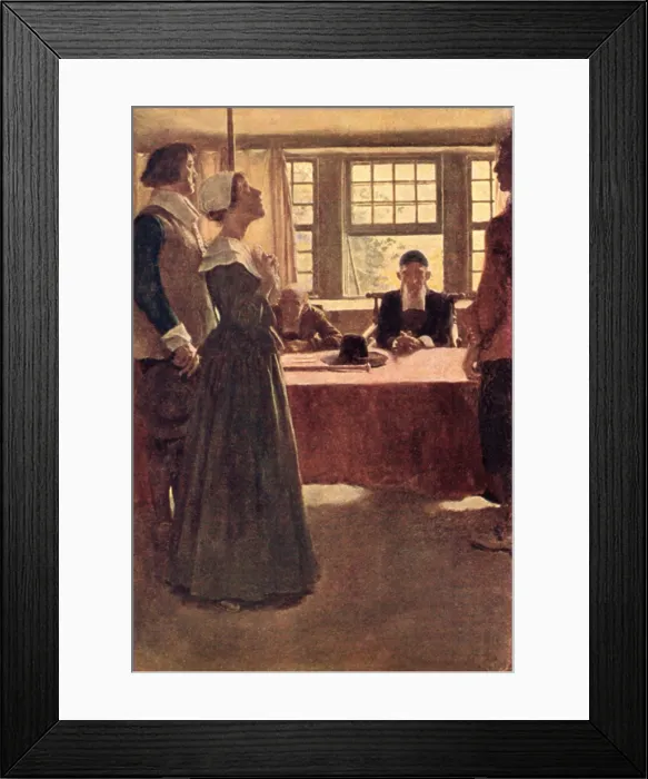 Framed Print : Salem Witch Trials. Women accused of witchcraft brought before the Salem magistrates for examination in 1692
