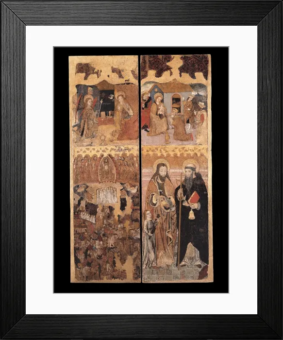 Framed Print : Unknown, Retablo of the Last Judgment, 15th Century, tempera on board with golden background, Italy, Sardegna, Cagliari, National Gallery of Art