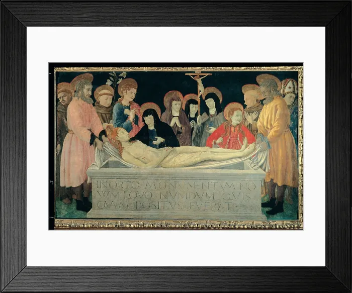 Framed Print : Ferrarese artist (Galasso), Deposition from the Cross and Saints, 1450 - 1455, 15th Century, tavola, Italy, Emilia Romagna, Ferrara, National Gallery of Art