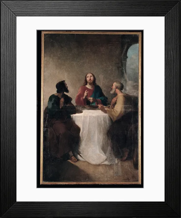 Framed Print : Marghinotti Giovanni, Supper at Emmaus, 1863, 19th Century, tela, Italy, Sardegna, Cagliari, Sant'Eulalia church Framed Print : Marghinotti Giovanni, Supper at Emmaus, 1863, 19th Century, tela, Italy, Sardegna, Cagliari, Sant'Eulalia church