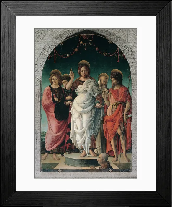 Framed Print : Girolamo da Cremona, Salvator Mundi and Saints, 15th Century, tempera on board, Italy, Lazio, Viterbo, Duomo, (462706) Everett CollectionMondadori Portfolio**US SALES ONLY** Framed Print : Girolamo da Cremona, Salvator Mundi and Saints, 15th Century, tempera on board, Italy, Lazio, Viterbo, Duomo, (462706) Everett CollectionMondadori Portfolio**US SALES ONLY**