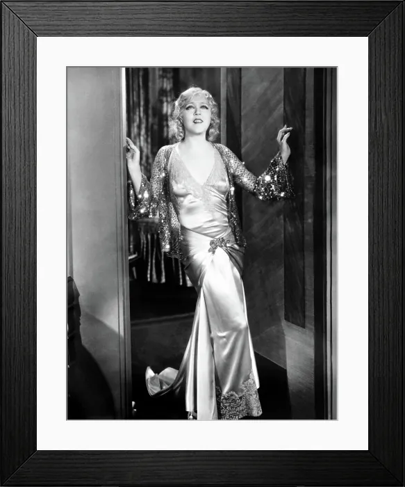 Framed Print : BACHELOR APARTMENT, Mae Murray, in a gown by Max Ree, 1931