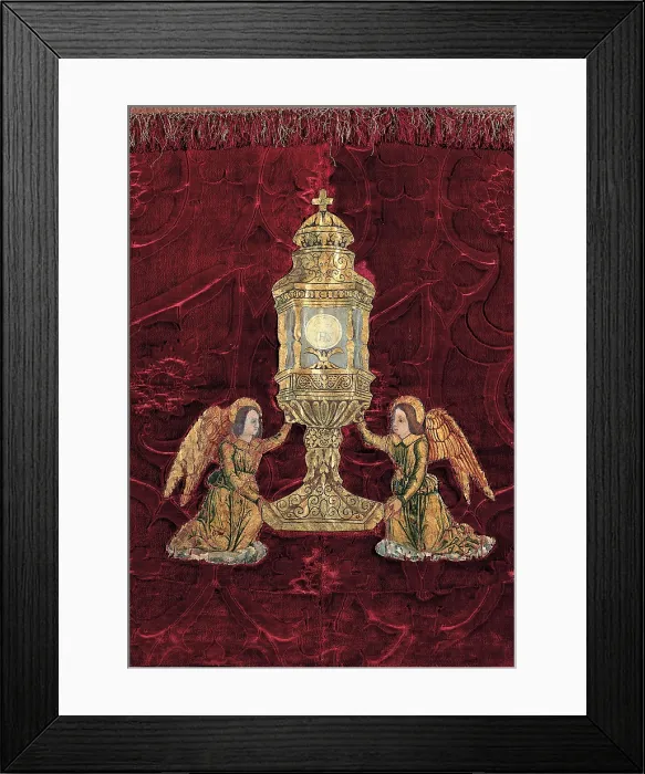Framed Print : Unknown, Altar-cloth with monstrance held up by angels, 17th Century, Unknow, Italy, Lombardy, Gandino, Bergamo, Santa Maria Assunta Basilica, Museum Framed Print : Unknown, Altar-cloth with monstrance held up by angels, 17th Century, Unknow, Italy, Lombardy, Gandino, Bergamo, Santa Maria Assunta Basilica, Museum