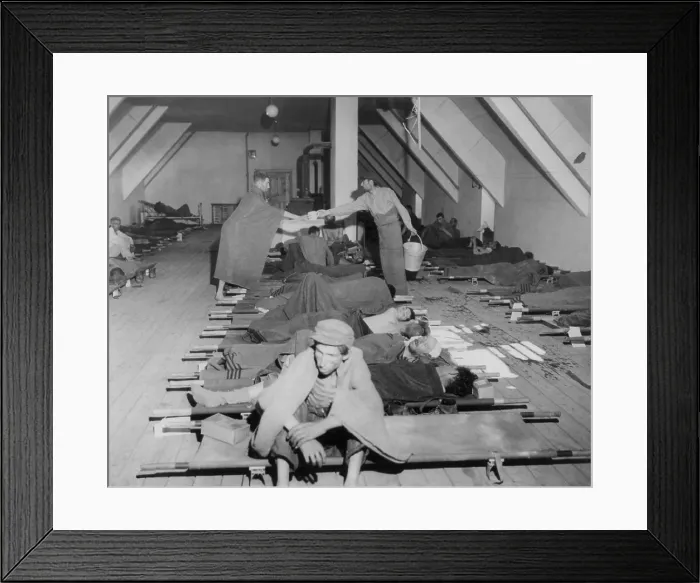 Framed Print : Liberated Hungarian Jews in facilities provided by U.S. Army 121st Evacuation Hospital. May 1945, Austria, World War 2. (BSLOC_2014_4_41) Framed Print : Liberated Hungarian Jews in facilities provided by U.S. Army 121st Evacuation Hospital. May 1945, Austria, World War 2. (BSLOC_2014_4_41)