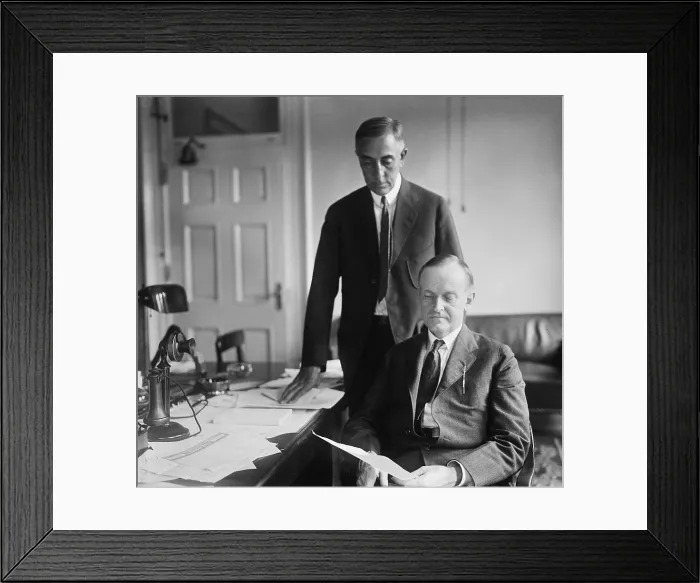 Framed Print : Presidential Secretary C. Bascom Slemp with President Calvin Coolidge in 1923