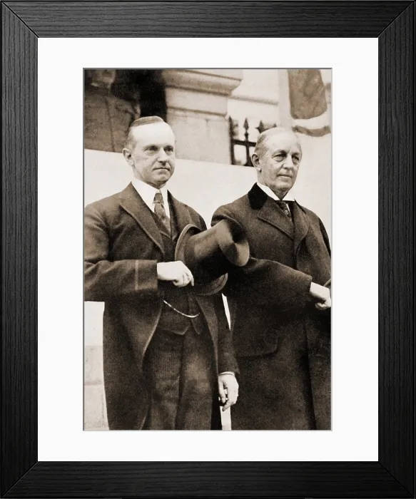 Framed Print : Calvin Coolidge and Edwin Curtis review parade of the Boston Police in 1920 Framed Print : Calvin Coolidge and Edwin Curtis review parade of the Boston Police in 1920
