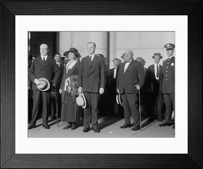 Framed Print : New President Calvin Coolidge and his wife Grace arrived in Washington DC on Aug. 3, 1923