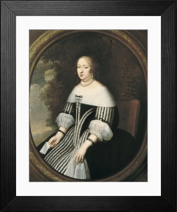 Framed Print : BEAUBRUN, Charles (1604 - 1692). Anne of Austria, Queen of France. 17th c. It is believed to have been made by this painter. Oil on canvas. FRANCE. Versailles