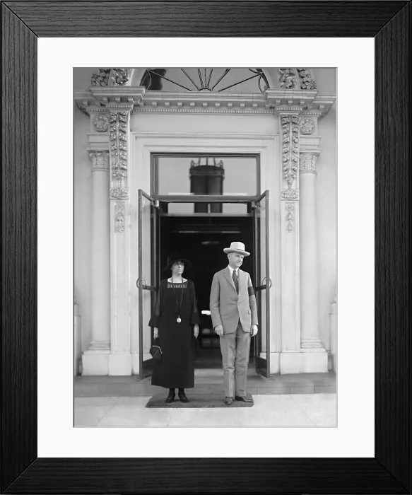 Framed Print : President Calvin Coolidge and the First Lady Grace Coolidge at the White House. Aug. 21, 1923 Framed Print : President Calvin Coolidge and the First Lady Grace Coolidge at the White House. Aug. 21, 1923