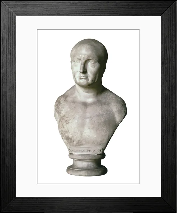 Framed Print : Portrait of Scipio Africanus. 17th c. Anonymous. Sculpture on marble. ITALY. Rome. Capitoline Museums. - Iberfoto / Everett Collection (535792)**US SALES ONLY** Framed Print : Portrait of Scipio Africanus. 17th c. Anonymous. Sculpture on marble. ITALY. Rome. Capitoline Museums. - Iberfoto / Everett Collection (535792)**US SALES ONLY**