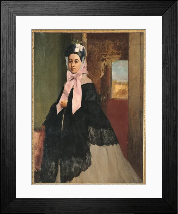 Framed Print : Portrait of Thrse De Gas, The Artists Sister, by Edgar Degas, 1863 about, 19th Century, oil on canvas, cm 89 x 67 - France, Ile de France, Paris, Muse dOrsay. All
