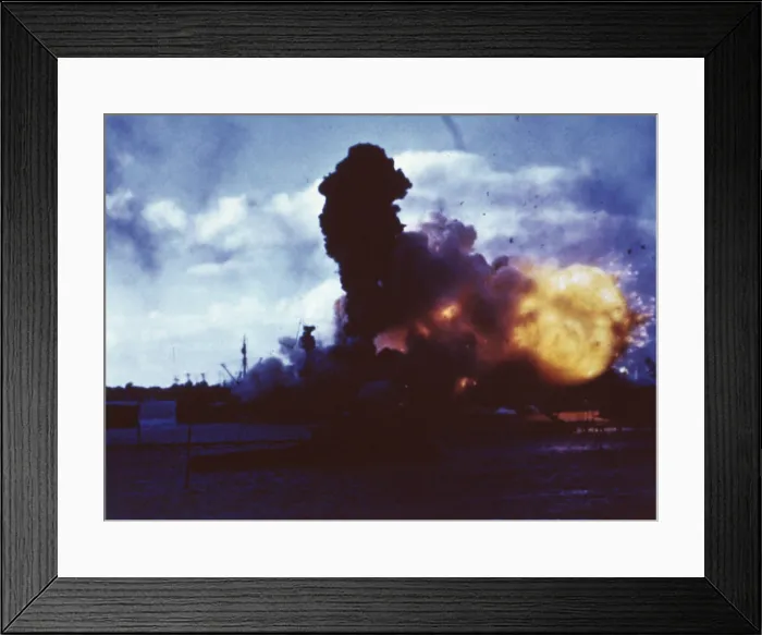 Framed Print : USS Arizona burns at Pearl Harbor after Japanese attack, Dec. 7, 1941. (BSLOC_2013_11_141) Framed Print : USS Arizona burns at Pearl Harbor after Japanese attack, Dec. 7, 1941. (BSLOC_2013_11_141)