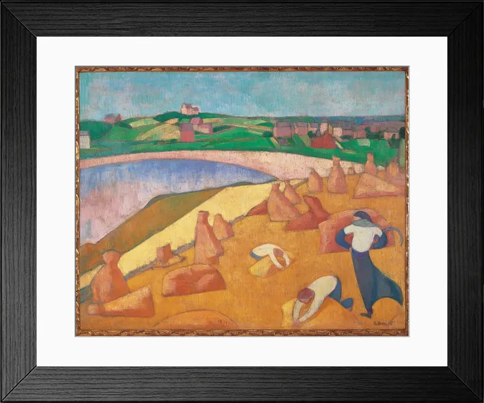 Framed Print : Moisson au bord de la mer (Harvest by the Sea), by Emile Bernard, 1891, 19th Century, oil on canvas, cm 76 x 92 - France, Ile de France, Paris, Muse dOrsay. All Framed Print : Moisson au bord de la mer (Harvest by the Sea), by Emile Bernard, 1891, 19th Century, oil on canvas, cm 76 x 92 - France, Ile de France, Paris, Muse dOrsay. All