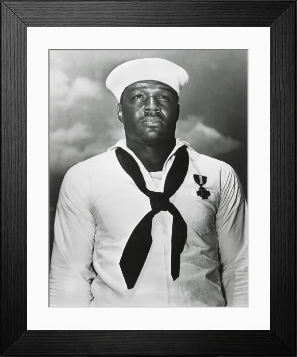 Framed Print : Doris Dorie Miller was awarded the Navy Cross for heroism during attack on Pearl Harbor