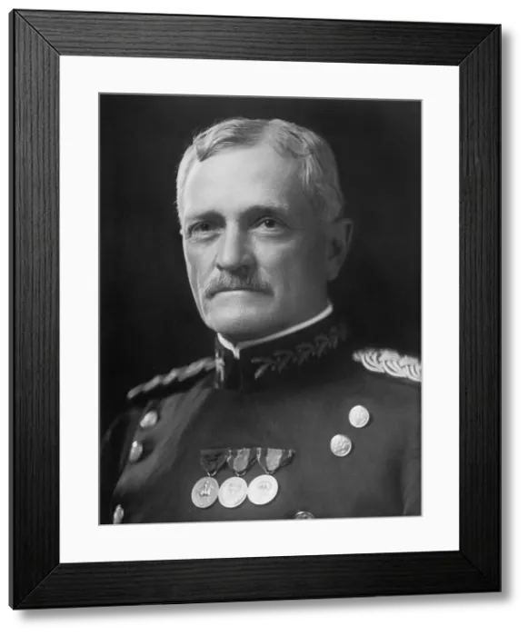 Framed Print : General John Pershing in uniform with medals, 1910-1920. After graduating from West Point in 1886, he led Buffalo Soldiers in campaigns against the Apaches Framed Print : General John Pershing in uniform with medals, 1910-1920. After graduating from West Point in 1886, he led Buffalo Soldiers in campaigns against the Apaches