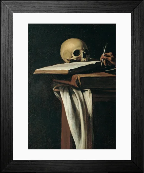 Framed Print : Merisi Michelangelo known as Caravaggio, St Jerome, 1605, 17th Century, oil on canvas, Italy, Lazio, Rome, Borghese Gallery