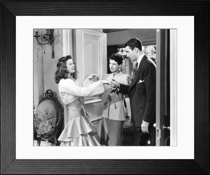 Framed Print : THE PHILADELPHIA STORY, from left, Katharine Hepburn, Ruth Hussey, James Stewart, 1940