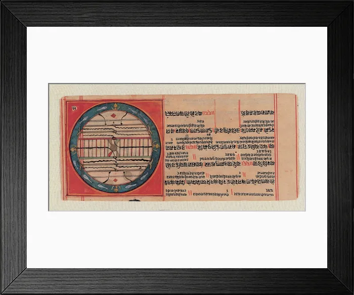 Framed Print : Unknown, Chart of the Ja Jain Cosmos with the Seven Streams of Water and Mount Meru at the center, 18th Century, watercolored ink on paper, Italy, Lombardy, Milan Framed Print : Unknown, Chart of the Ja Jain Cosmos with the Seven Streams of Water and Mount Meru at the center, 18th Century, watercolored ink on paper, Italy, Lombardy, Milan