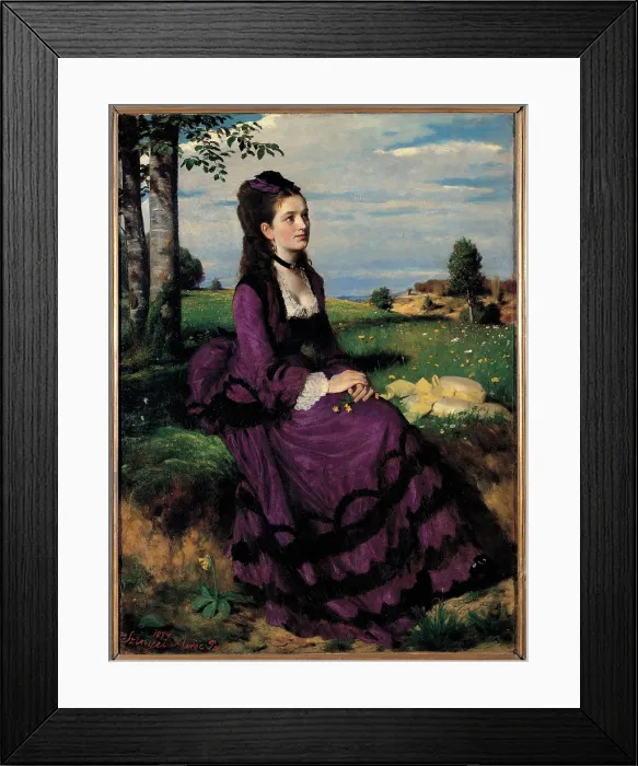 Framed Print : Szinyei Merse Pal, Portrait of a Woman in Lilac, 1874, 19th Century, oil on canvas, Hungary, Budapest, Hungarian National Gallery