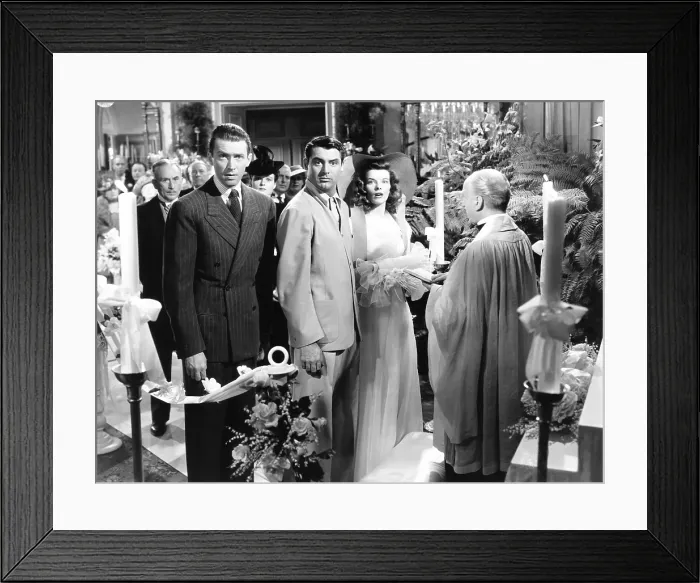 Framed Print : THE PHILADELPHIA STORY, rear from left: John Halliday, Ruth Hussey, front from left: James Stewart, Cary Grant, Katharine Hepburn, 1940 Framed Print : THE PHILADELPHIA STORY, rear from left: John Halliday, Ruth Hussey, front from left: James Stewart, Cary Grant, Katharine Hepburn, 1940