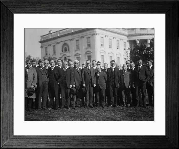 Framed Print : President Calvin Coolidge with farmers from the wheat growing states, January 1924 Framed Print : President Calvin Coolidge with farmers from the wheat growing states, January 1924