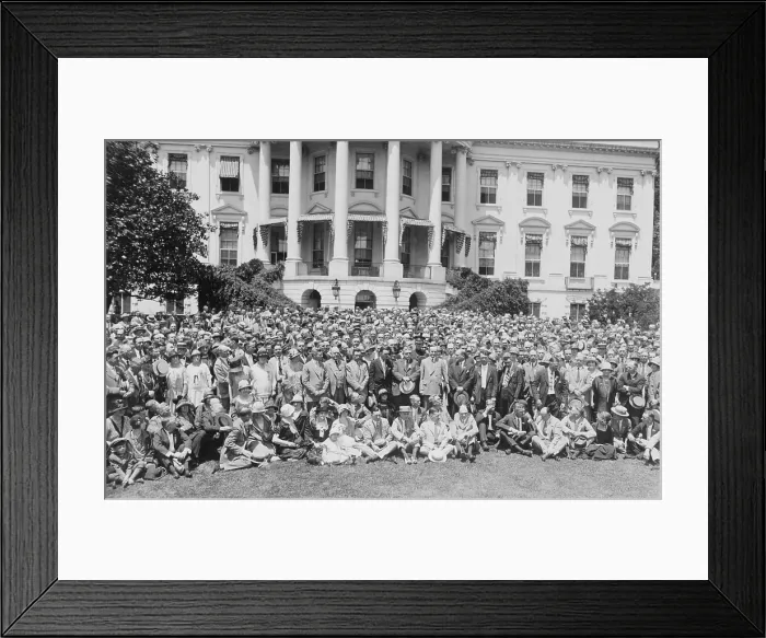 Framed Print : President Calvin Coolidge with members of the National Association of Creditmen. June 11, 1925