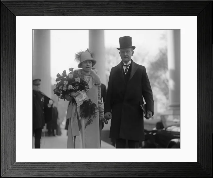 Framed Print : President Calvin Coolidge and First Lady Grace Coolidge on Inauguration Day. At the Capitol on March 4, 1925. (BSLOC_2015_15_121) Framed Print : President Calvin Coolidge and First Lady Grace Coolidge on Inauguration Day. At the Capitol on March 4, 1925. (BSLOC_2015_15_121)
