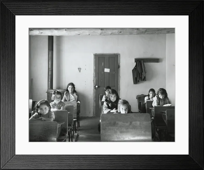 Framed Print : One Room school Taos county, New Mexico, Dec. 1941. The classroom was converted from a two room house and served 15 students, Dec. 1941. (BSLOC_2013_8_92) Framed Print : One Room school Taos county, New Mexico, Dec. 1941. The classroom was converted from a two room house and served 15 students, Dec. 1941. (BSLOC_2013_8_92)