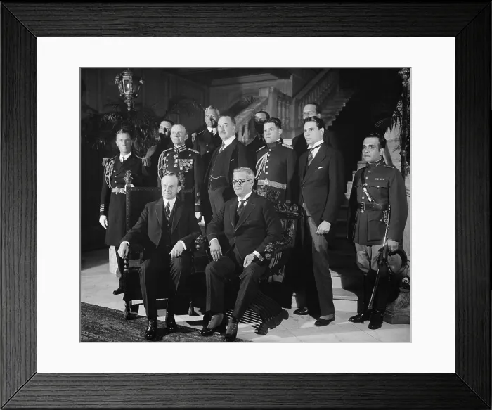 Framed Print : President Coolidge calls on President Machado of Cuba at the Cuban embassy in Washington. April 22, 1927. Gerardo Machado first term (1925-29) enjoyed a period of prosperity Framed Print : President Coolidge calls on President Machado of Cuba at the Cuban embassy in Washington. April 22, 1927. Gerardo Machado first term (1925-29) enjoyed a period of prosperity
