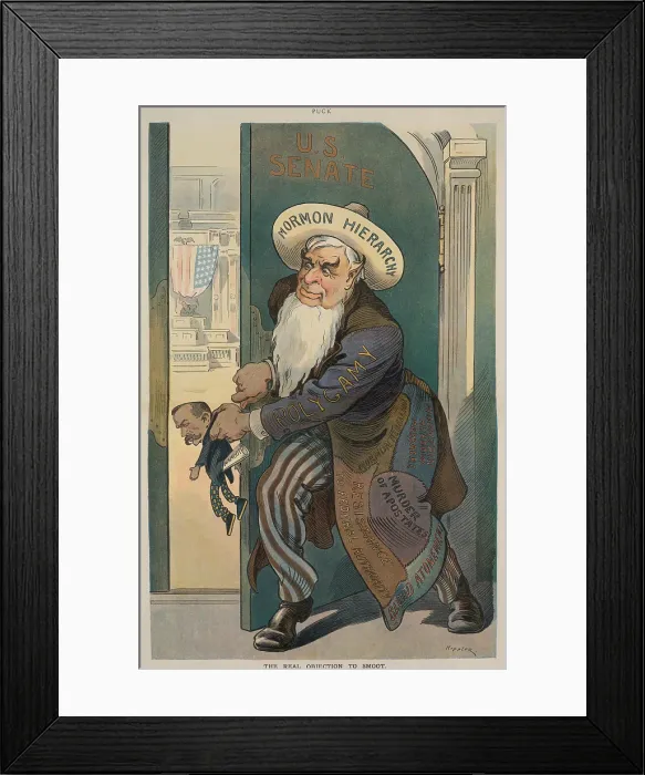 Framed Print : Reed Smoot was elected to the U.S. Senate from Utah in 1902 but was denied his seat because he was an apostle in the Mormon Church