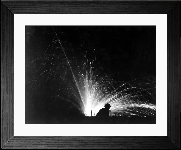 Framed Print : Night attack with phosphorus bombs in maneuvers. First Corps School at Gondrecourt, France. World War I. August 15, 1918 Framed Print : Night attack with phosphorus bombs in maneuvers. First Corps School at Gondrecourt, France. World War I. August 15, 1918