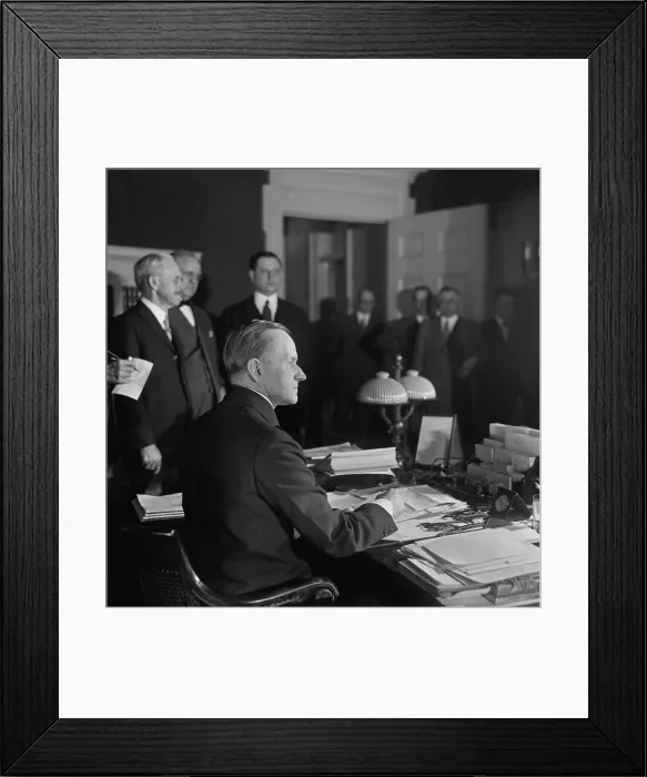 Framed Print : President Calvin Coolidge signing the United States Revenue Act of 1926