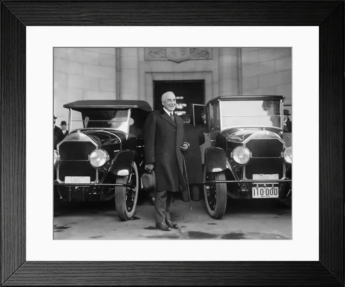 Framed Print : President Elect Warren Harding arriving at Union Station, Washington, D.C. March 3, 1921. He was inaugurated as 29th President of the U.S. on the following day. (BSLOC_2015_15_13)