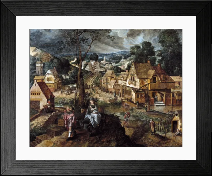 Framed Print : Master of the Prodigal Son (16th century). The flight into Egypt. 16th c. Flemish art. Oil on wood. BELGIUM. Tournai. Fine Arts Museum Framed Print : Master of the Prodigal Son (16th century). The flight into Egypt. 16th c. Flemish art. Oil on wood. BELGIUM. Tournai. Fine Arts Museum